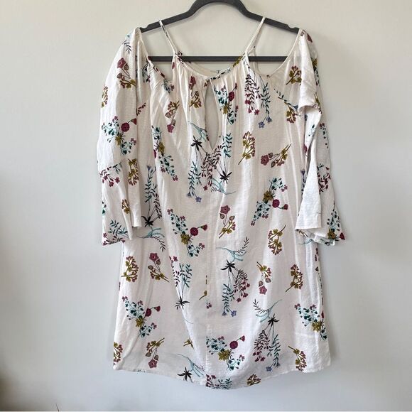Lush Floral Cold Shoulder Long Sleeve Dress S - Picture 6 of 15